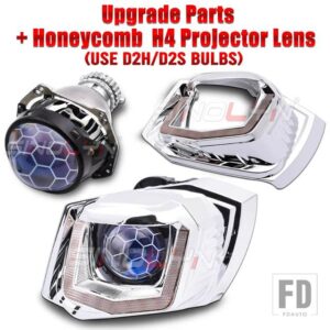 VW アップグレードキットポロ 6C 2014 ハロゲンヘッドライト U LED DRL D2S D2H バイキセノンプロジェクターレンズウィンカー HELLA 3R - With Etching H4 Lens