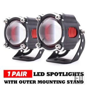 50000LM LED ハイビームレンズヘッドライトスポットライト多色デビルアイ 6000 18K LED ライトプロジェクター車オートバイ - 2 PCS With B Bracket