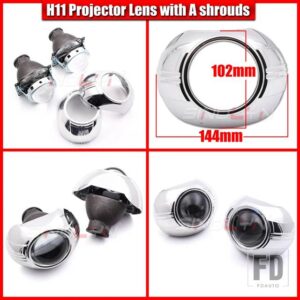 バイキセノンプロジェクターヘッドライトレンズ小糸 H11 LED/HID 3インチ金属小糸 Q5 レンズヘッドライトライトチューニング - With A Shrouds