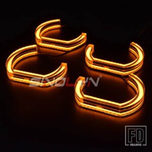 BMW エンジェルアイ LED E46 LCI フェイスリフト 2D クーペコンバーチブル 325CI 330CI キセノンヘッドライト DRL ウィンカーハロー自動車用 - White Yellow