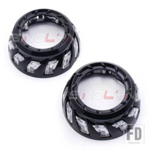 RGB LED エンジェルアイズスパイラルシュラウド回転ダイナミックアプリ制御シーケンシャルフローベゼル 3インチプロジェクターレンズ用 - No Halo Ring Shrouds
