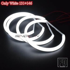 BMW スイッチバックコットンライトハローリング DRL LED エンジェルアイキット 3 5/7シリーズ E46/E39/E38/E36 車ヘッドライトレトロフィット - 131mm Plus 146mm(W)