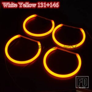 BMW スイッチバックコットンライトハローリング DRL LED エンジェルアイキット 3 5/7シリーズ E46/E39/E38/E36 車ヘッドライトレトロフィット - 131mm Plus 146mm(Y)