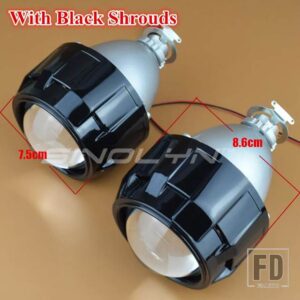 2.5インチバイキセノンレンズ H7 H4 ヘッドライトミニプロジェクターライトスーパー H1 HID レンズ車オートバイ アクセサリー - With Black Shrouds