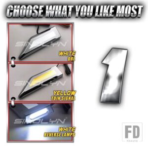 汎用 LED フェンダーマーカーリバースサイドライト DRL ウィンカーランプランニングライトカーライトキットカーアクセサリーチューニング - White Yellow White