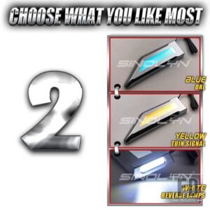 汎用 LED フェンダーマーカーリバースサイドライト DRL ウィンカーランプランニングライトカーライトキットカーアクセサリーチューニング - Blue Yellow White
