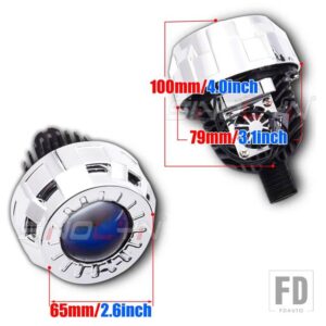 1.8 2.0 インチブルー BI LED プロジェクターレンズヘッドライト H7 H4 H1 9005 9006 9007 LED ライト自動車ライトオートバイ - 1.8 With Shrouds