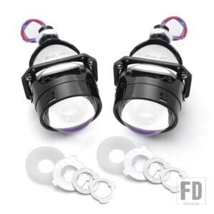 2.5インチ 6000 18K ブルー BI LED プロジェクターレンズ 13000LUX H7 LED H4 9005 9006 ダイオードライトヘッドライトカーアクセサリー - 2 Pieces (1 Pair )