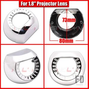 LED エンジェルアイヘッドライトレンズシュラウドベゼル 1.8/2.0 H1 バイキセノンプロジェクターレンズダストベゼルレトロフィットアクセサリー - D Shrouds