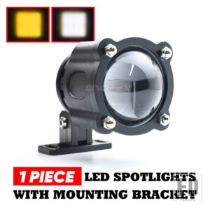 40000LM LED ハイビームスポットライトデビルアイ LED ライト 6000 18K 3000 18K プロジェクターレンズヘッドライト車オートバイ レトロフィッ - 1 piece with bracket
