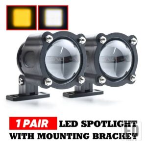 40000LM LED ハイビームスポットライトデビルアイ LED ライト 6000 18K 3000 18K プロジェクターレンズヘッドライト車オートバイ レトロフィッ - 2 pcs with brackets