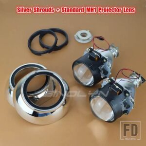 2.5インチバイキセノンレンズヘッドライト H7 H4 アイリスプロジェクターライト H1 HID レンズヘッドランプカーアクセサリーのアップグレード - Silver Standard MH1