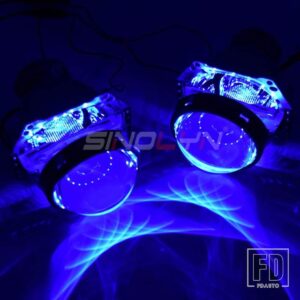 D1S D2S D3S D4S レンズ HELLA 3R バイキセノンプロジェクターライトヘッドライト 3インチ RGB デビルアイライトカーアクセサリー - With Blue Devil