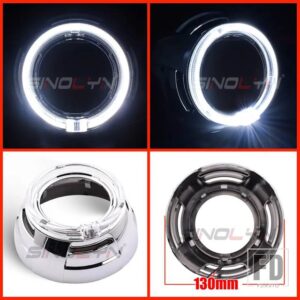 プロジェクターベゼル LED エンジェルアイシュラウド HELLA/小糸 Q5 レンズ 3.0 インチカバーバイキセノンヘッドライトレンズ DRL ベゼル - A Shrouds