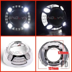 プロジェクターベゼル LED エンジェルアイシュラウド HELLA/小糸 Q5 レンズ 3.0 インチカバーバイキセノンヘッドライトレンズ DRL ベゼル - G Shrouds