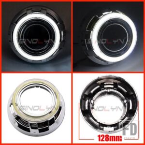 プロジェクターベゼル LED エンジェルアイシュラウド HELLA/小糸 Q5 レンズ 3.0 インチカバーバイキセノンヘッドライトレンズ DRL ベゼル - H Shrouds