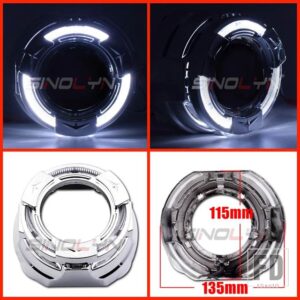 プロジェクターベゼル LED エンジェルアイシュラウド HELLA/小糸 Q5 レンズ 3.0 インチカバーバイキセノンヘッドライトレンズ DRL ベゼル - J Shrouds