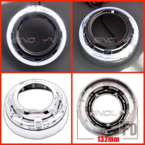 プロジェクターベゼル LED エンジェルアイシュラウド HELLA/小糸 Q5 レンズ 3.0 インチカバーバイキセノンヘッドライトレンズ DRL ベゼル - K Shrouds