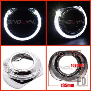 プロジェクターベゼル LED エンジェルアイシュラウド HELLA/小糸 Q5 レンズ 3.0 インチカバーバイキセノンヘッドライトレンズ DRL ベゼル - B Shrouds