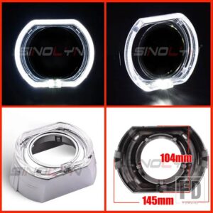 プロジェクターベゼル LED エンジェルアイシュラウド HELLA/小糸 Q5 レンズ 3.0 インチカバーバイキセノンヘッドライトレンズ DRL ベゼル - C Shrouds