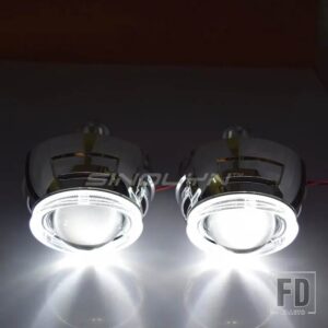 3.0 インチバイキセノンレンズヘッドライト H7 H4 エンジェルアイズウインカー H1 HID プロジェクターライトカーアクセサリーチューニング - Only White