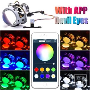 3.0 インチブルーバイキセノンレンズ D2S D1S D3S D4S HID HELLA 3R G5 ヘッドライトプロジェクターレンズカーライトアクセサリーチューニング - With RGB Devil