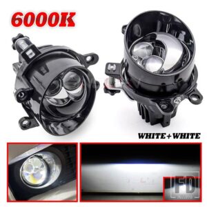 トヨタ 3インチバイ LED フォグランプ カローラ/ヤリス/ハイラックス/RAV 4/ランドクルーザー/カムリ双曲面フォグレンズ LED 車ライトプロジェ - 6000K White White