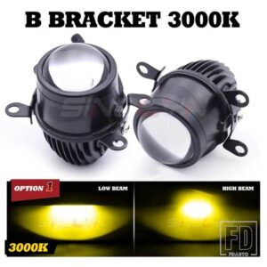 汎用 2.0 インチミニ BI LED フォグランプ 3000K 6000K 35 ワット LED フォグレンズダイオードスポットライト防水カーアクセサリー - B Bracket 3000K