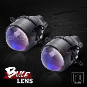 汎用 3インチバイキセノンフォグランププロジェクターレンズ H11 D2H ブルー HD フォグレンズカーライトドライビングライトカーアクセサリー - Blue Lens