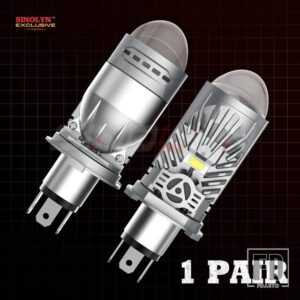 H4 9003 HB2 BI LED ランププラグアンドプレイ双曲面ミニ H4 LED レンズヘッドライトプロジェクター 80 ワット 9-12V オートバイ カーアクセサ - 1 Pair Grey Lamp