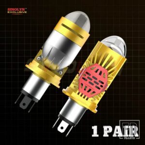 H4 9003 HB2 BI LED ランププラグアンドプレイ双曲面ミニ H4 LED レンズヘッドライトプロジェクター 80 ワット 9-12V オートバイ カーアクセサ - 1 Pair Gold Lamp
