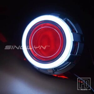 3.0 インチバイキセノンレンズエンジェルアイ H7 H4 ヘッドライト H1 HID - White-Red