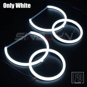 BMW エンジェルアイ LED チューニング X5 E70 キセノンヘッドライトコットンライトウィンカー DRL ライトアクセサリーレトロフィットスタイル - Only White