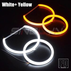 BMW エンジェルアイ LED チューニング X5 E70 キセノンヘッドライトコットンライトウィンカー DRL ライトアクセサリーレトロフィットスタイル - White Yellow