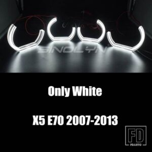 BMW エンジェルアイ LED X5 E70/E53 キセノンヘッドライトライトリング DTM ハローランプ LED チューニングスイッチバックウインカーレトロフィ - White 2