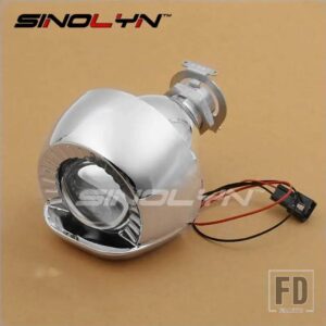 1.8インチミニプロジェクターバイキセノンレンズヘッドライト H7 H4 オートバイ ヘッドランプ H1 HID ライトカーアクセサリーチューニング - With Shrouds