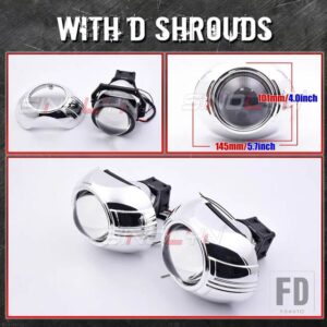 3.0 インチバイ LED ライト HELLA 3R G5 ヘッドライトプロジェクターレンズエンジェルアイズ LED レンズ 110 ワット 6000 18K - With D Shrouds