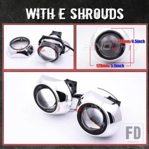3.0 インチバイ LED ライト HELLA 3R G5 ヘッドライトプロジェクターレンズエンジェルアイズ LED レンズ 110 ワット 6000 18K - With E Shrouds