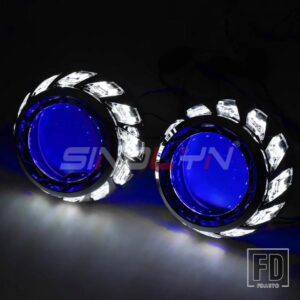 3インチバイキセノンプロジェクタースパイラルエンジェルアイ DRL HID - White-Blue