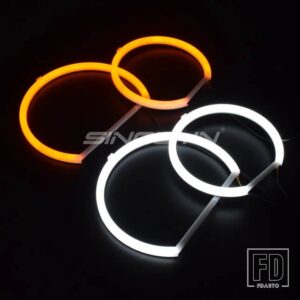 BMW LED エンジェルアイ E53 X5 ハロゲンキセノンヘッドライトコットンライトハローチューニング自動車ライトアクセサリーレトロフィット - White Yellow