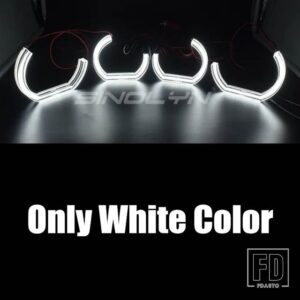 BMW LED エンジェルアイ X6 E71 E72 X6M 2008-2014 キセノンヘッドライト DTM M4 スタイル DRL ハローウィンカーライトカーアクセサリー - Only White