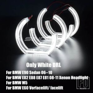 BMW LED エンジェルアイ E92 E90 E60 F30 F31 E82 F10 F13 ライトアクセサリーチューニングウインカーハロー 3D DTM LCI スタイルアクリル - White 1