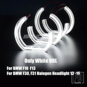 BMW LED エンジェルアイ E92 E90 E60 F30 F31 E82 F10 F13 ライトアクセサリーチューニングウインカーハロー 3D DTM LCI スタイルアクリル - White 3