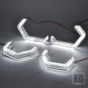 BMW エンジェルアイズ M4 スタイル E46 F10 E90 F30 E60 F31 F32 F34 F01 F02 F80 F82 F83 M2 ヘッドライト DRL LED DTM ハローリング象徴 LED - Only White