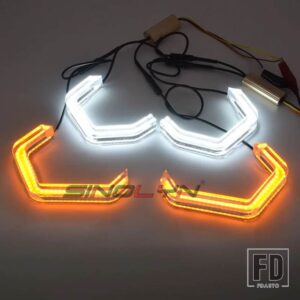 BMW エンジェルアイズ M4 スタイル E46 F10 E90 F30 E60 F31 F32 F34 F01 F02 F80 F82 F83 M2 ヘッドライト DRL LED DTM ハローリング象徴 LED - White Yellow