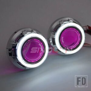 3インチバイキセノンプロジェクターレンズ H7 H4 ヘッドライト LED エンジェルアイズ DRL オートライト H1 HID スーパーレンズカーアクセサリー - With Purple Devil