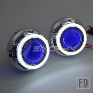 3インチバイキセノンプロジェクターレンズ H7 H4 ヘッドライト LED エンジェルアイズ DRL オートライト H1 HID スーパーレンズカーアクセサリー - With Blue Devil