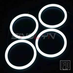 BMW LED エンジェルアイ E46 クーペコンバーチブル 325CI 330CI キセノンヘッドライトウィンカーライト DRL リングカーアクセサリー - WHITE