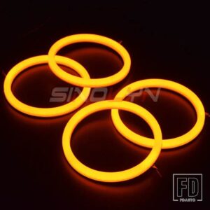 BMW LED エンジェルアイ E46 クーペコンバーチブル 325CI 330CI キセノンヘッドライトウィンカーライト DRL リングカーアクセサリー - White Yellow