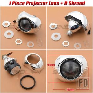 バイキセノンプロジェクターレンズヘッドライト H7 H4 2.5インチミニライト H1 HID 車ランプ 1ピース カーアクセサリーチューニング - 1 PC D Shroud